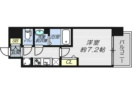 クリスタルグランツOSAKA ウエスト GATE(1K/5階)の間取り写真