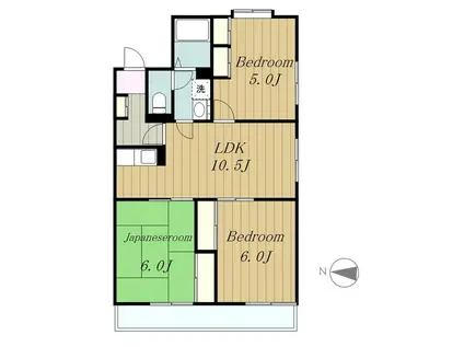グレイスコートB(3LDK/1階)の間取り写真