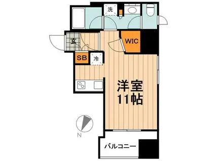 パークアクシス小伝馬町(ワンルーム/4階)の間取り写真