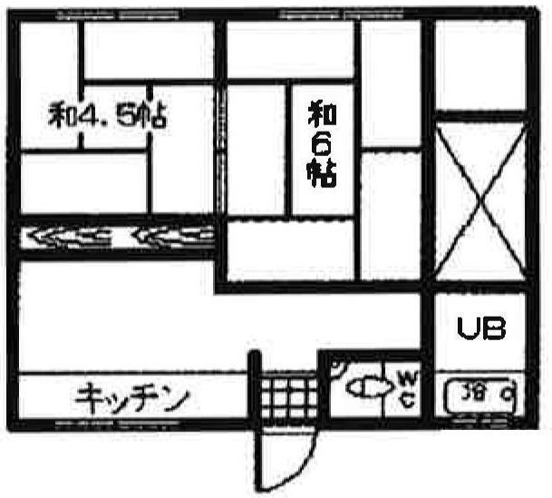 佐伯ハイツ(2K/2階)の間取り写真