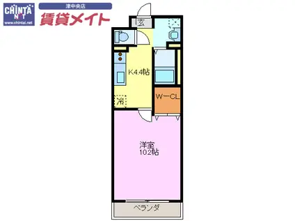 サクラーレ(1K/1階)の間取り写真