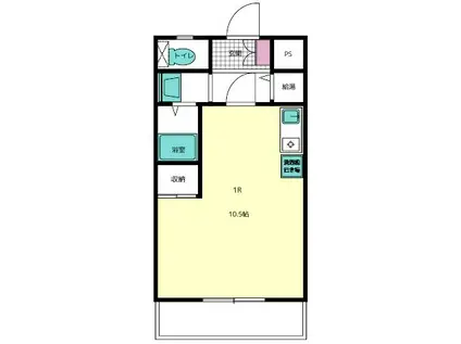 ノース・メゾン・ラ・コリンA棟(1DK/3階)の間取り写真