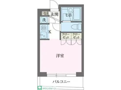 パークフロント西新宿(ワンルーム/8階)の間取り写真