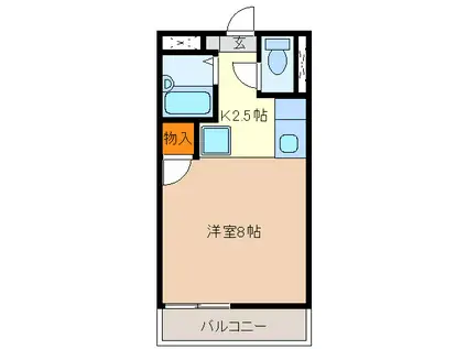 ナチュラルクリマ(ワンルーム/1階)の間取り写真