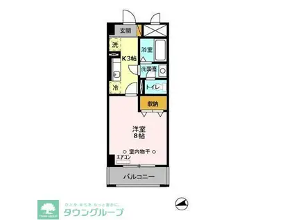 アルカンシェル(1K/4階)の間取り写真