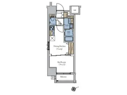 エスティメゾン大森(1DK/4階)の間取り写真