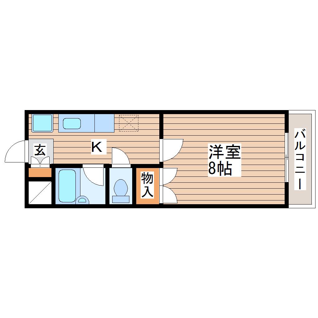 リエス宮城野(1K/2階)の間取り写真