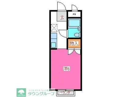 キャビン25(ワンルーム/1階)の間取り写真