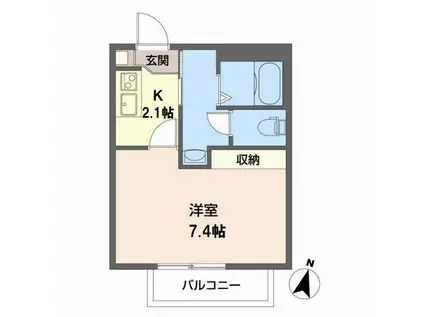 CASA安宅(1K/1階)の間取り写真