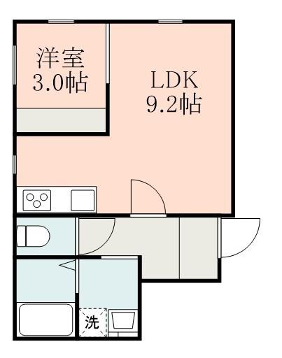 稲荷ノアレジデンス(1LDK/1階)の間取り写真
