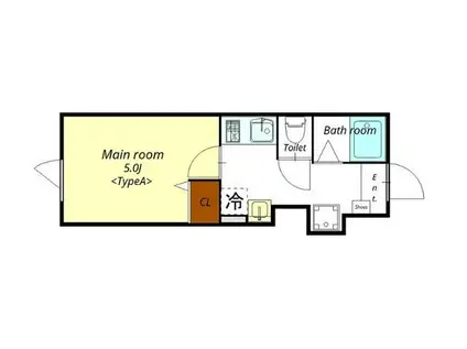 ボタニカプライベート下高井戸(1K/2階)の間取り写真