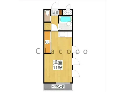 クレストステージ(ワンルーム/1階)の間取り写真