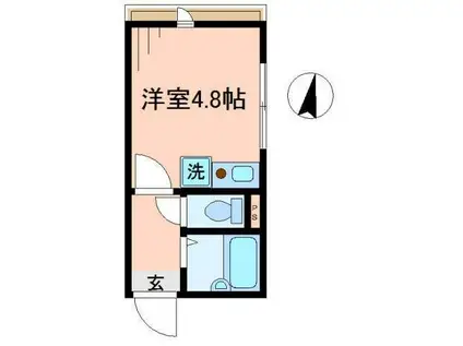 イルビラージュ平和台(ワンルーム/2階)の間取り写真