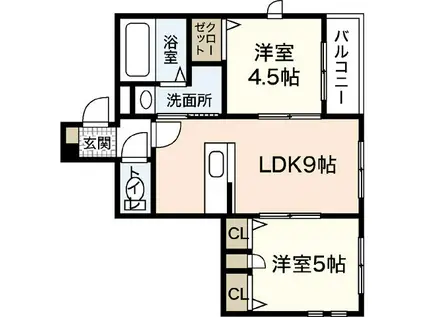 ステイタスオブ大宮(2LDK/4階)の間取り写真