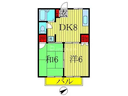 サマックス・セシオン(2DK/1階)の間取り写真