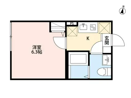MK五反野(1K/1階)の間取り写真