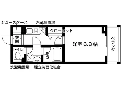 KDXレジデンス津田沼(1K/1階)の間取り写真