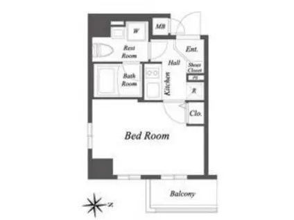 ルクレ住吉(1K/5階)の間取り写真