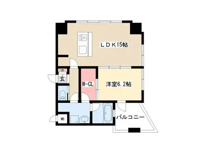 YZ MAHOROBA(1LDK/9階)の間取り写真