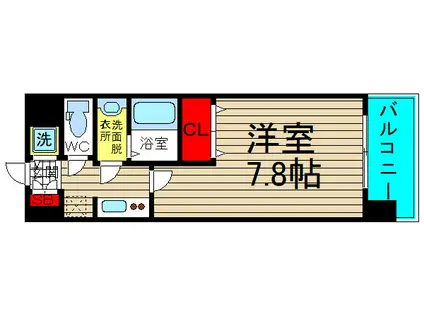 VIVI EBISU(1K/8階)の間取り写真