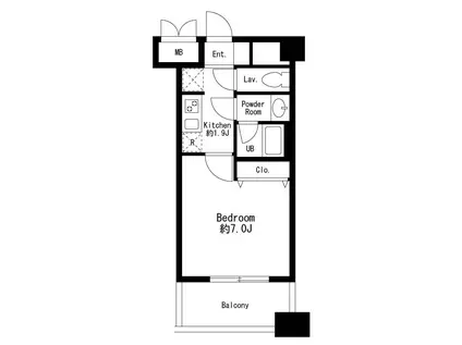 プライムアーバン武蔵小金井II(1K/7階)の間取り写真