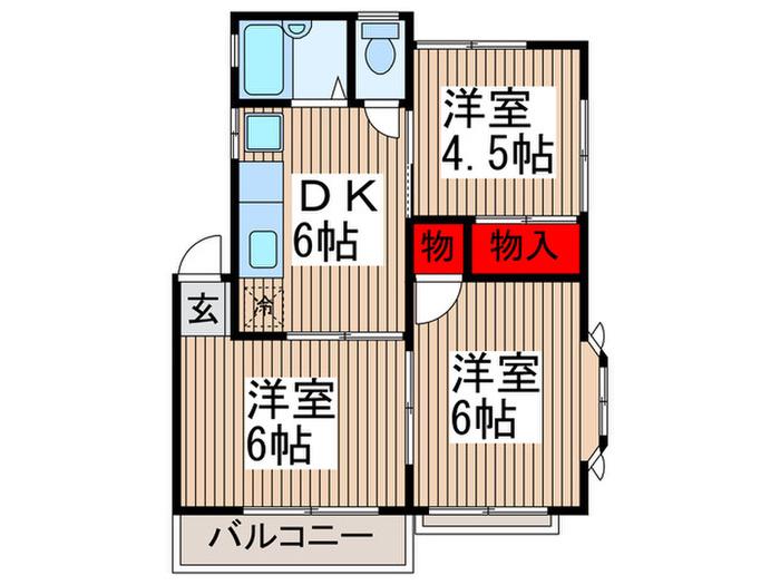 小島アーバンライフ(3DK/1階)の間取り写真