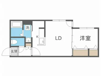 WELINA北円山(1LDK/4階)の間取り写真