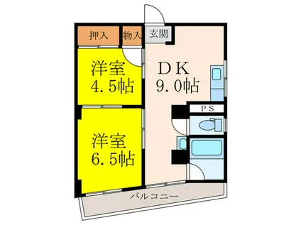 足立第2ビル(2DK/2階)の間取り写真