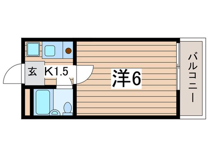 エクレール中央林間(1K/1階)の間取り写真