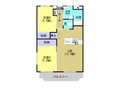 ユーミーウインクルムII(2LDK/3階)の間取り写真