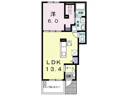 スプラン ドゥールIII(1LDK/1階)の間取り写真