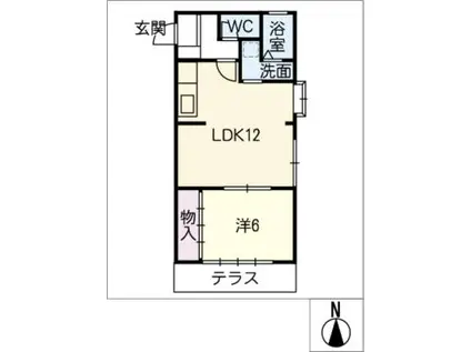常願ハイツA棟(1LDK/1階)の間取り写真