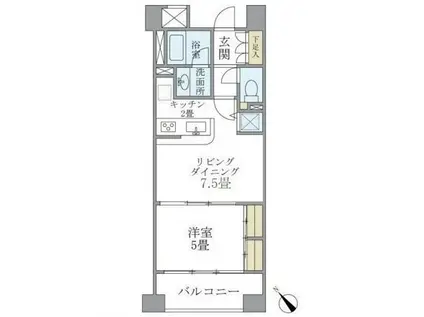 エーデルブルク(1LDK/2階)の間取り写真