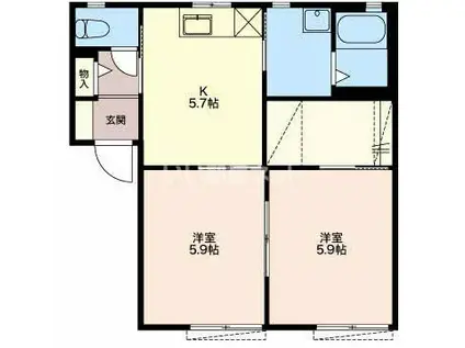 マノワールB(2K/1階)の間取り写真