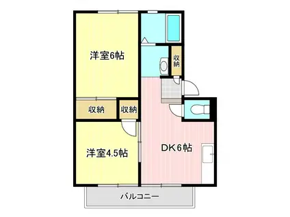 イトウハイツ(2DK/1階)の間取り写真