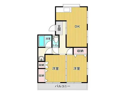 ロイヤルコーポ(2DK/3階)の間取り写真