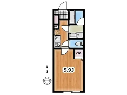 AMBITION草加吉町(1K/2階)の間取り写真