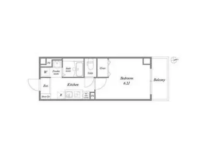 みおつくし十三(1K/6階)の間取り写真