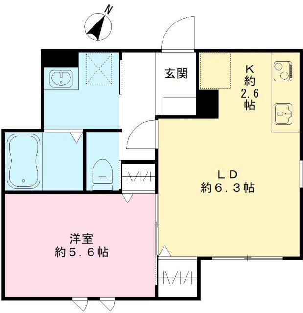 ポラリス(1LDK/1階)の間取り写真