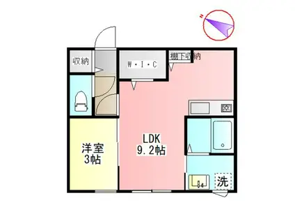 KOS NOGINOMORI(1LDK/1階)の間取り写真