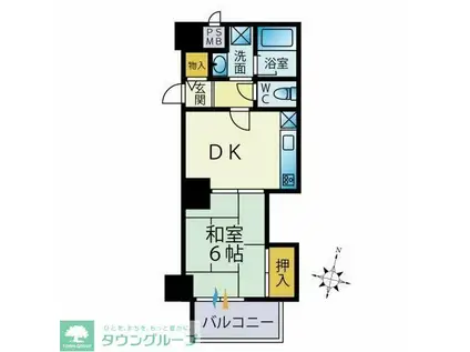 ライオンズマンション高崎田町(1DK/3階)の間取り写真