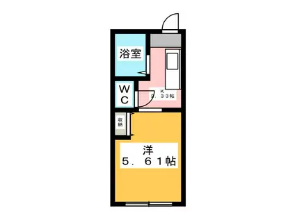 ディアス小黒(1K/1階)の間取り写真