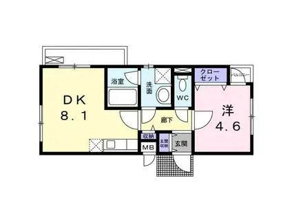 リュミエール・K(1DK/1階)の間取り写真