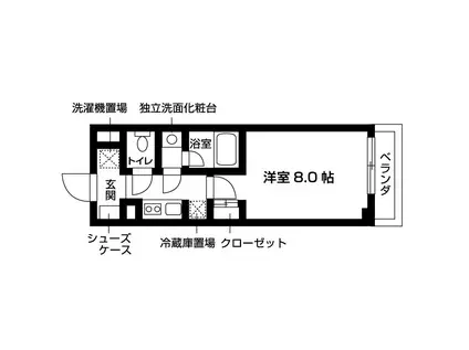 ブライストン大宅(1K/3階)の間取り写真