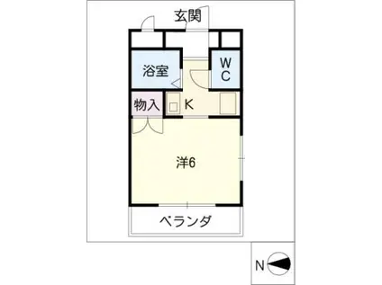 第2マルベリーヒル八事1号棟(1K/2階)の間取り写真