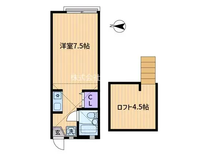 コスモコート(ワンルーム/2階)の間取り写真