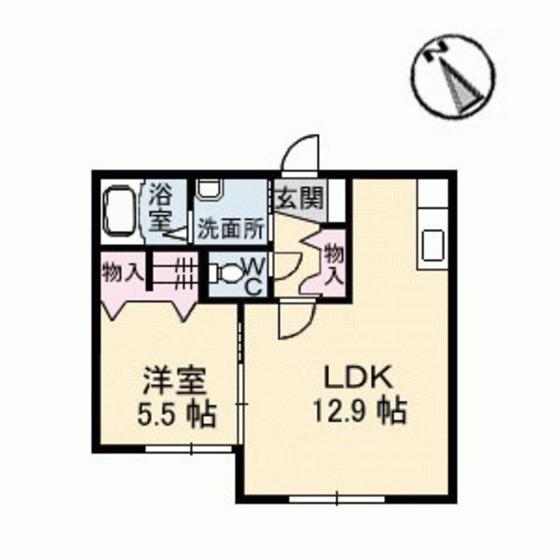 ラ・パルテール金岡東町 壱番館(1LDK/1階)の間取り写真