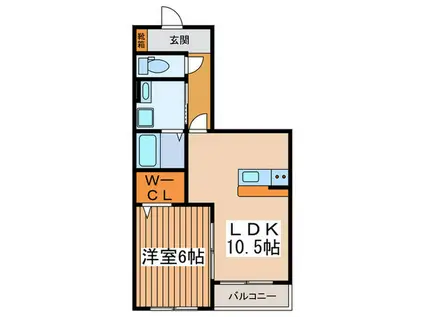 マ メゾン クラミ(1LDK/3階)の間取り写真
