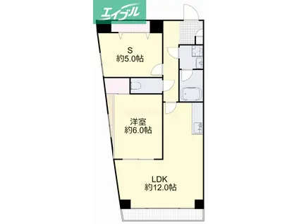 上杉第3ビル野田(2LDK/3階)の間取り写真