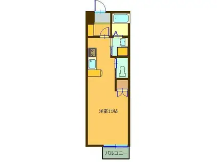 ルミナス上福原I(ワンルーム/2階)の間取り写真